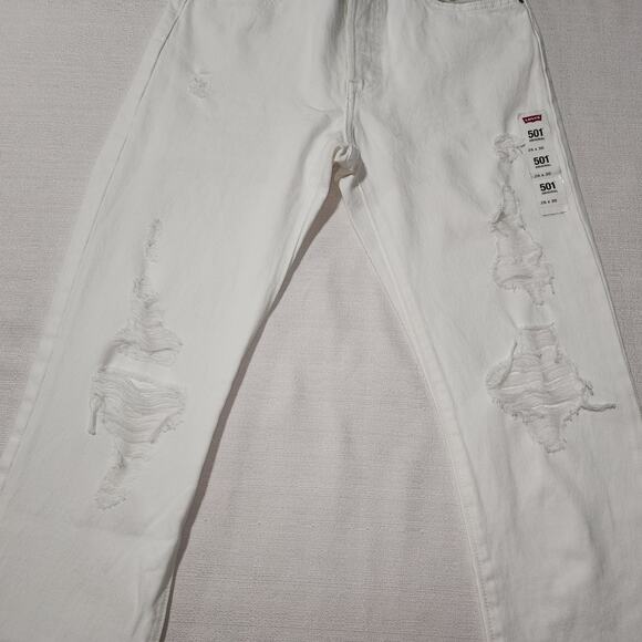 Levi's 501 original 26x30 sit at waist women-button fly white - Picture 3 of 7